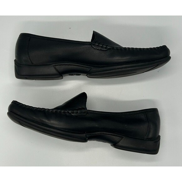 MOOTSIES TOOTSIES Black Leather Slip-On Royal Moccasins~Flat Loafers-Womens Sz 7 - Picture 3 of 8